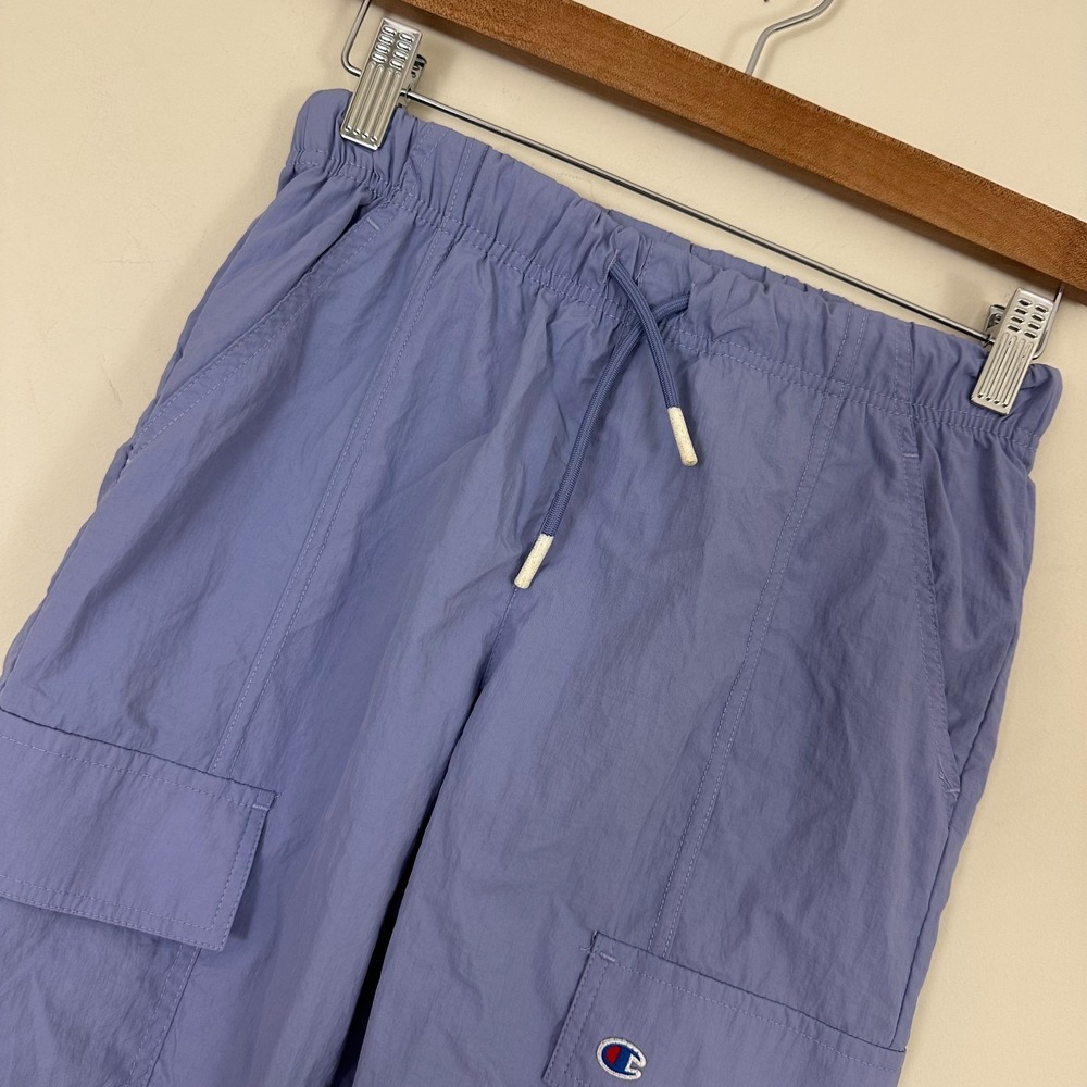 Champion Cargo Pants Nylon Light Blue Drawstring Straight Leg Boys Medium 10